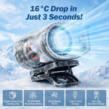 VORELLE™ Arctic Clip Pro — Portable 360° Cooling Fan